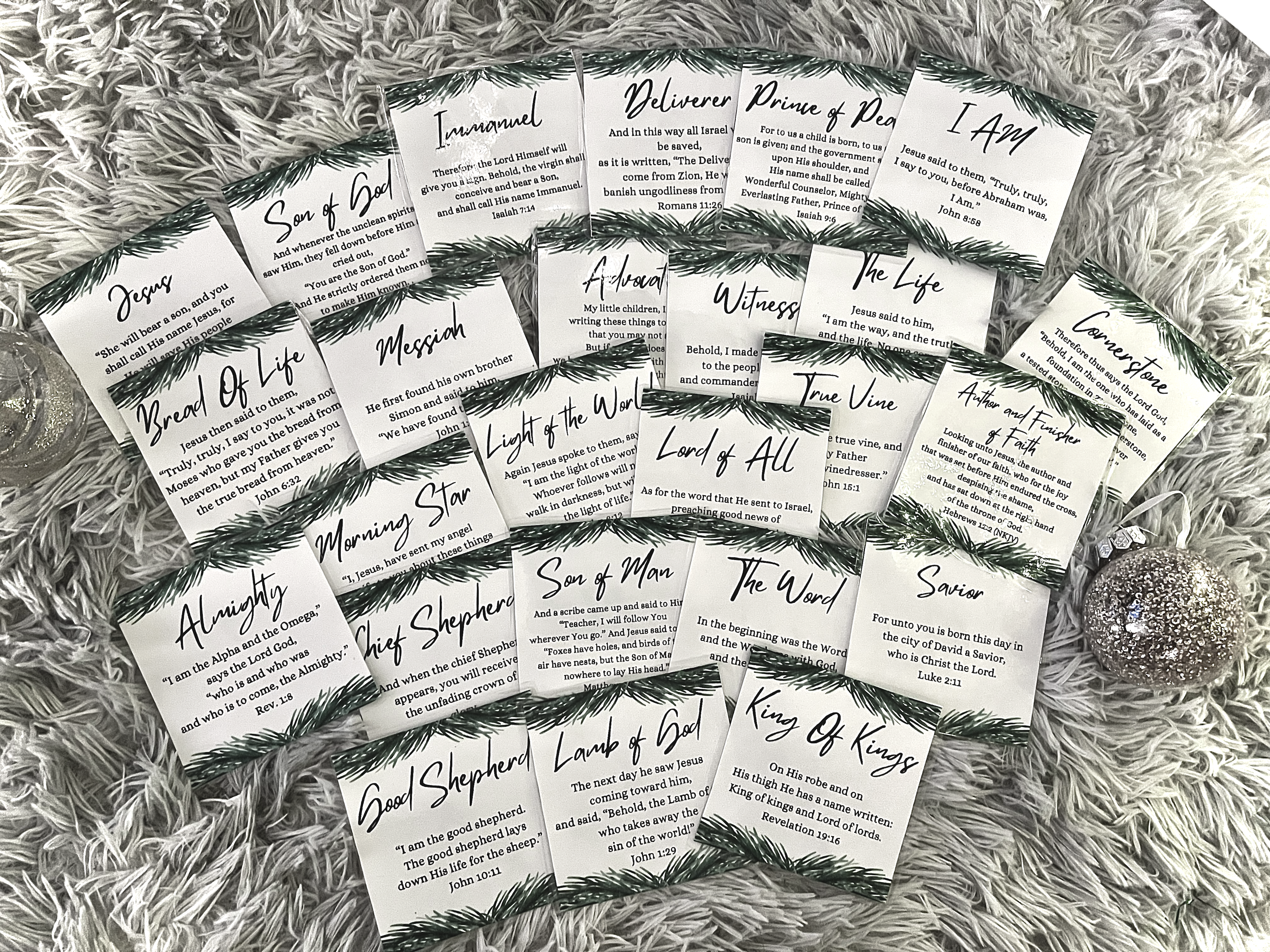 Names of God Christmas Advent Cards Countdown Calendar 